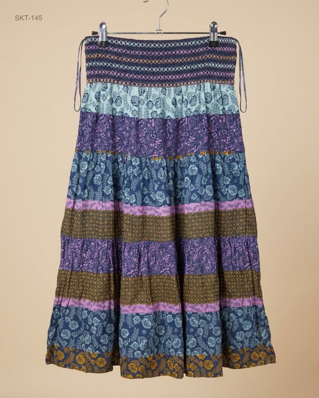 DAVID EMANUEL (SKT-145) Tiered Boho Maxi Skirt