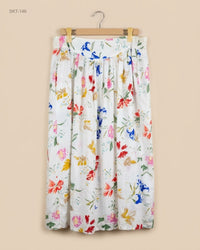 CUT LABEL (SKT-146) Floral Pleated Midi Skirt