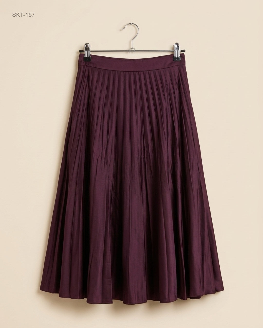 NEW LOOK (SKT-157) Pleated Satin Midi Skirt