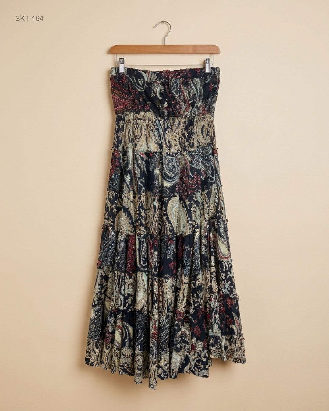 CUT LABEL (SKT-164) Strapless Paisley Tiered Dress