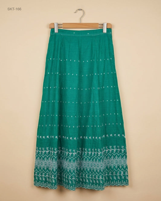 Women's skirts | CUT LABEL | Preloved Branded | Green Cotton | Premium | OTS Thrift Store Peshawar Pakistan