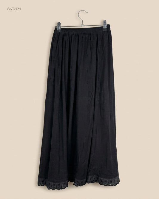Secondhand Branded Women's skirts by CUT LABEL, Black Cotton fabric, Premium condition, for Womens - Online Thrift Shop Karachi Pakistan