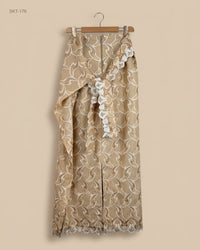 CUT LABEL (SKT-176) Embroidered Ruffle Maxi Skirt