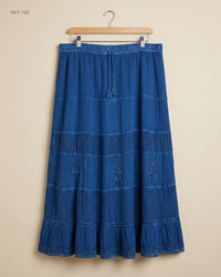 CUT LABEL (SKT-182) Tiered Embroidered Maxi Skirt