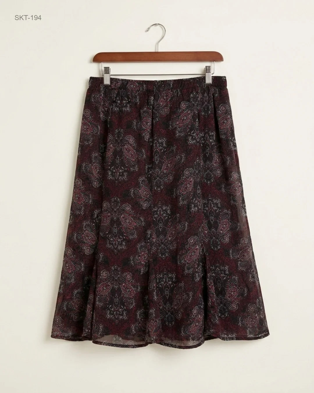 Women's skirts | CUT LABEL | Preloved Branded | Maroon Polyester | Premium | OTS Thrift Store Lahore Pakistan