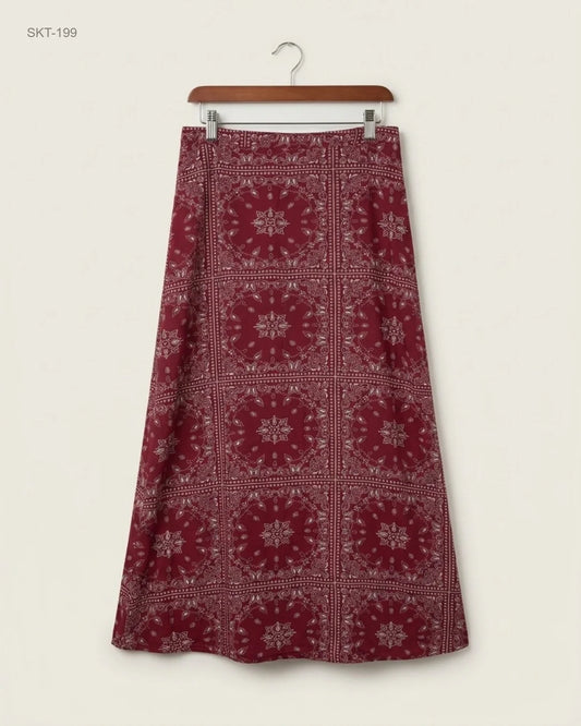 Preloved Premium Women's skirts by CUT LABEL, Maroon Cotton for Womens - OTS Thrift Shop Islamabad Pakistan