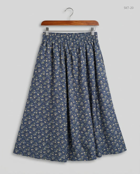 UK Imported secondhand Women's skirts - Laura Ashley brand, Blue Cotton, Premium condition, for - Online Thrift Store Islamabad Pakistan