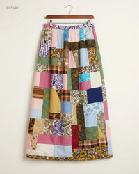 CUT LABEL (SKT-221) Patchwork Maxi Skirt