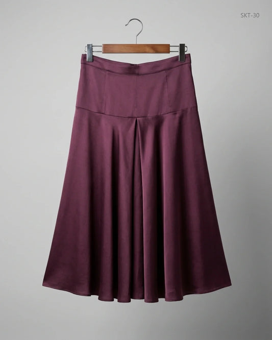 Secondhand Branded Women's skirts by CUT LABEL, Maroon Silk fabric, Premium condition, for - Online Thrift Shop Islamabad Pakistan