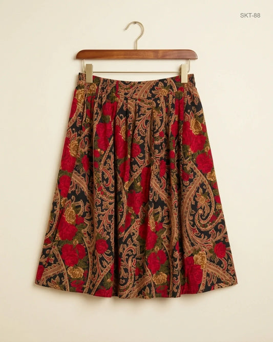Secondhand Branded Women's skirts by STIMICHAEL, Maroon Viscose fabric, Premium condition, for Womens - Online Thrift Shop Peshawar Pakistan