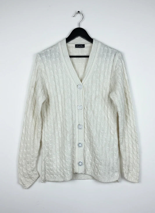 Preloved Excellent Winter Cardigans & Sweaters by Cut label, OffWhite Acrylic for Women - OTS Thrift Shop Karachi Pakistan