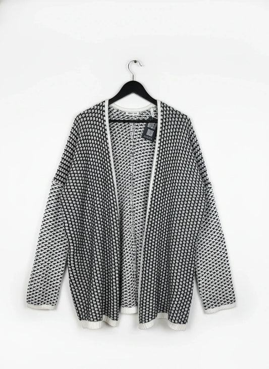 Secondhand Branded Winter Cardigans & Sweaters by Cut label, Black & White Acrylic fabric, Excellent condition, for Women - Online Thrift Shop Lahore Pakistan