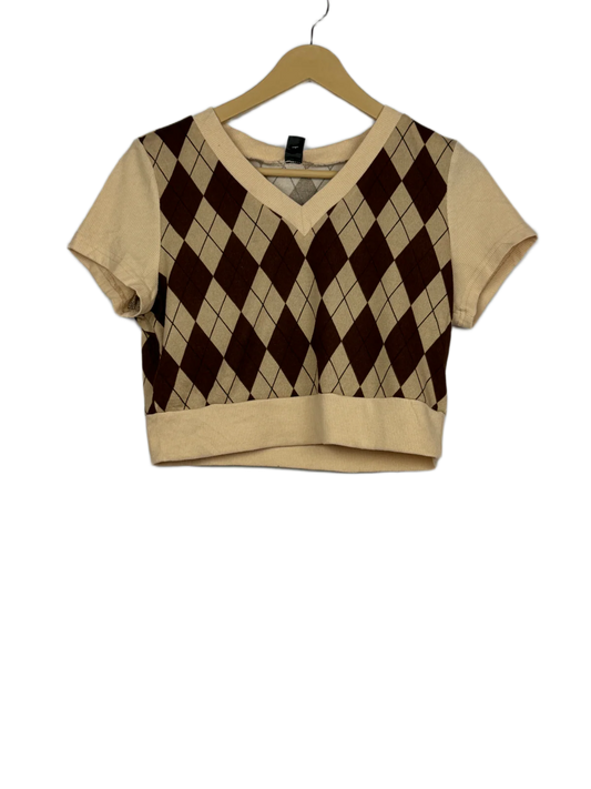 UK Imported secondhand Winter Crop Tops - Shein brand, Khaki Polyester, Premium condition, for Women - Online Thrift Store Islamabad Pakistan
