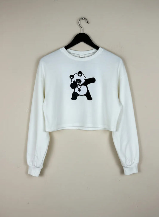 UK Imported secondhand Winter Crop Tops - Shein brand, White Cotton + Polyester, Premium condition, for Women - Online Thrift Store Karachi Pakistan