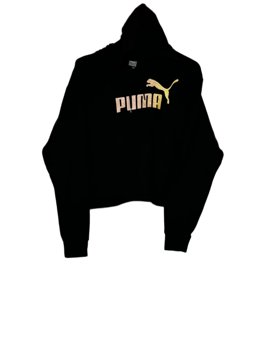 Preloved Premium Winter Crop Tops by Puma, Black Cotton for Women - OTS Thrift Shop Lahore Pakistan