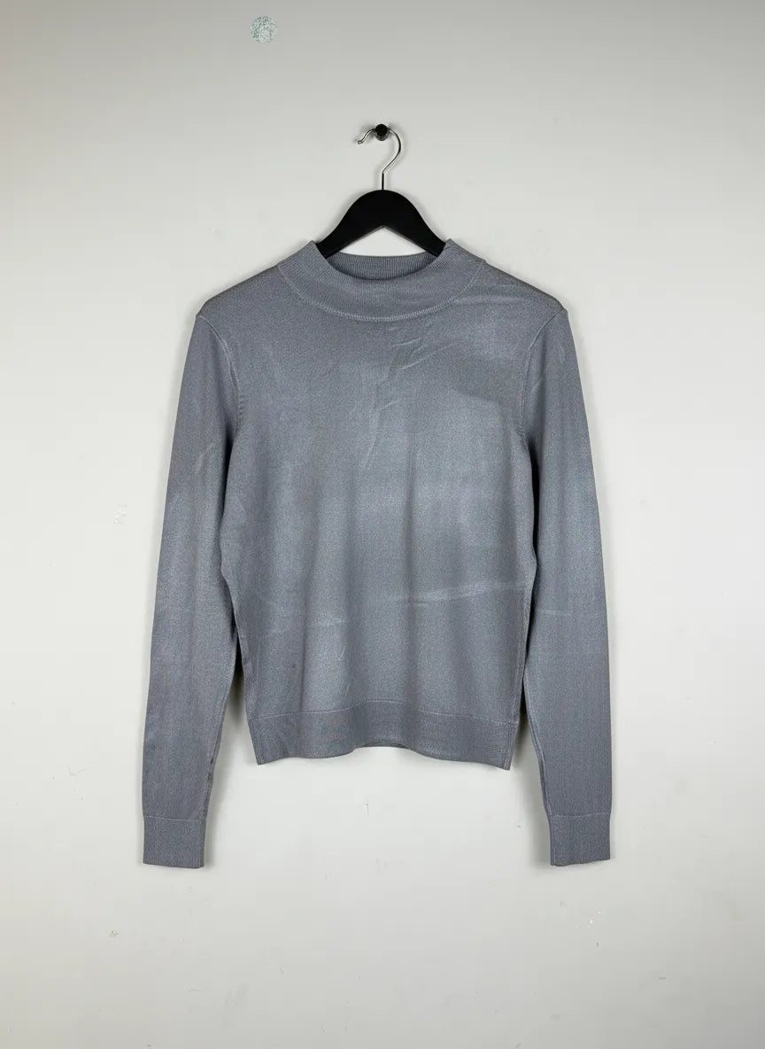 Secondhand Branded Winter Crop Tops by H&M, Grey Viscose fabric, Premium condition, for Women - Online Thrift Shop Karachi Pakistan