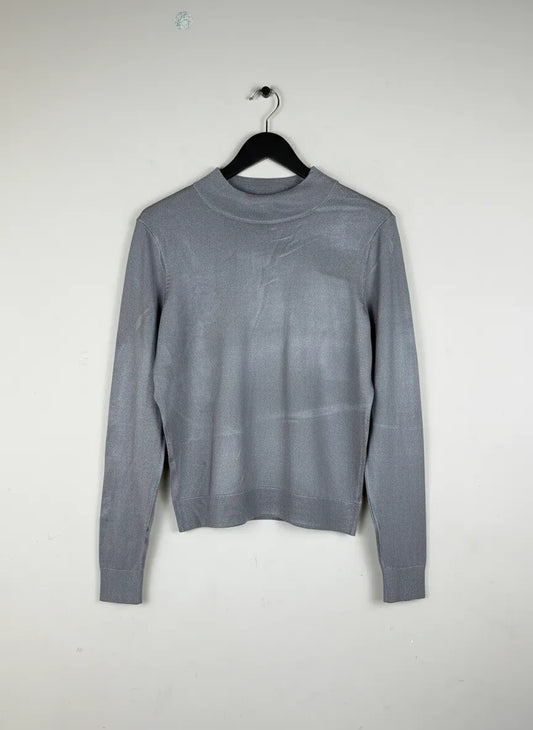 Secondhand Branded Winter Crop Tops by H&M, Grey Viscose fabric, Premium condition, for Women - Online Thrift Shop Karachi Pakistan