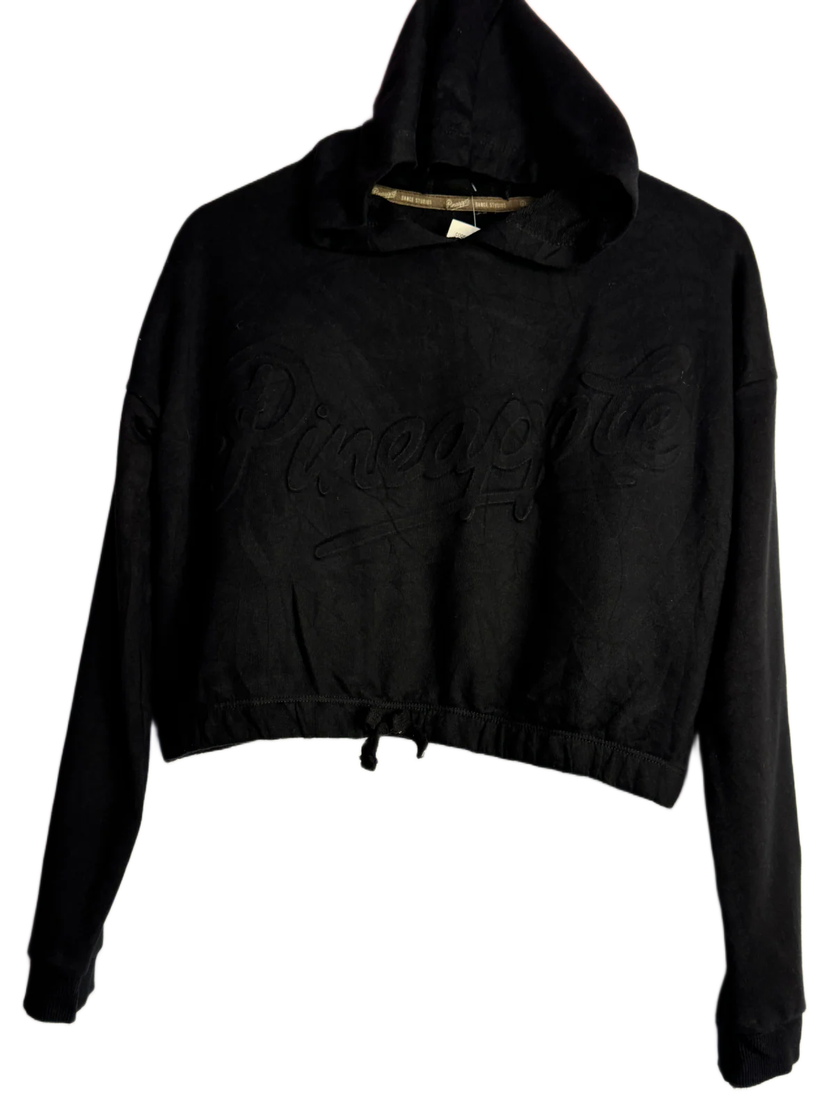Shop Premium Winter Crop Tops by Pineapple | Preloved Branded Clothes | Black Cotton | Women | OTS Thrift Store Peshawar Pakistan
