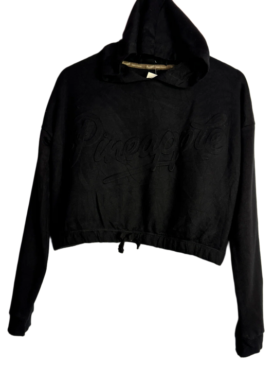 Shop Premium Winter Crop Tops by Pineapple | Preloved Branded Clothes | Black Cotton | Women | OTS Thrift Store Peshawar Pakistan