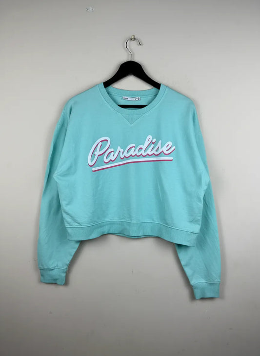 Shop Premium Winter Crop Tops by Lefties | Preloved Branded Clothes | SeaGreen Cotton | Women | OTS Thrift Store Karachi Pakistan