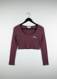 Maroon Winter Crop Top by sixty june (WCT-158)