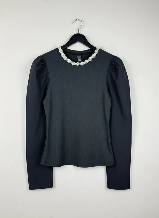 Winter Crop Tops | Shein | Preloved Branded | Black Cotton + Polyester | Premium | OTS Thrift Store Karachi Pakistan