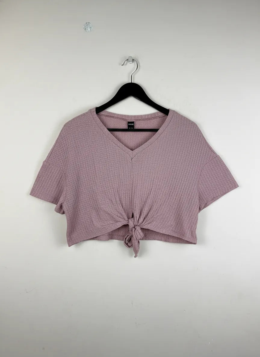 UK Imported secondhand Winter Crop Tops - Shein brand, Pink Polyester, Premium condition, for Women - Online Thrift Store Karachi Pakistan