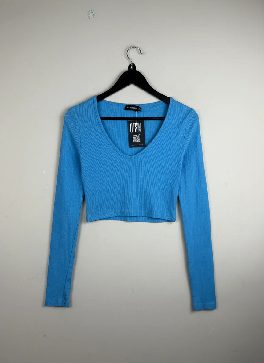 Sky Blue Winter Crop Top by Pretty Little Thing (WCT-216)
