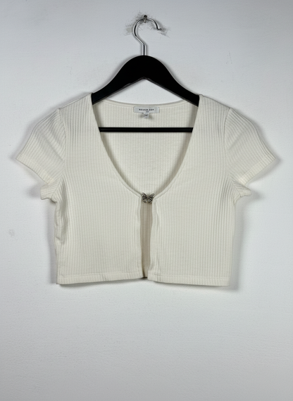 PREMIUM PLUS Condition Winter Crop Tops | Preloved H&M | WHITE POLYSTER | Thrift Shop for Women Islamabad Pakistan | OTS