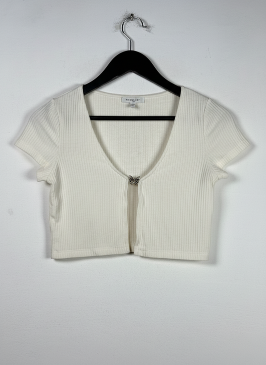 PREMIUM PLUS Condition Winter Crop Tops | Preloved H&M | WHITE POLYSTER | Thrift Shop for Women Islamabad Pakistan | OTS
