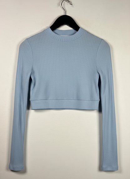 PREMIUM PLUS Condition Winter Crop Tops | Preloved SHEIN | LIGHT BLUE POLYSTER | Thrift Shop for Women Karachi Pakistan | OTS