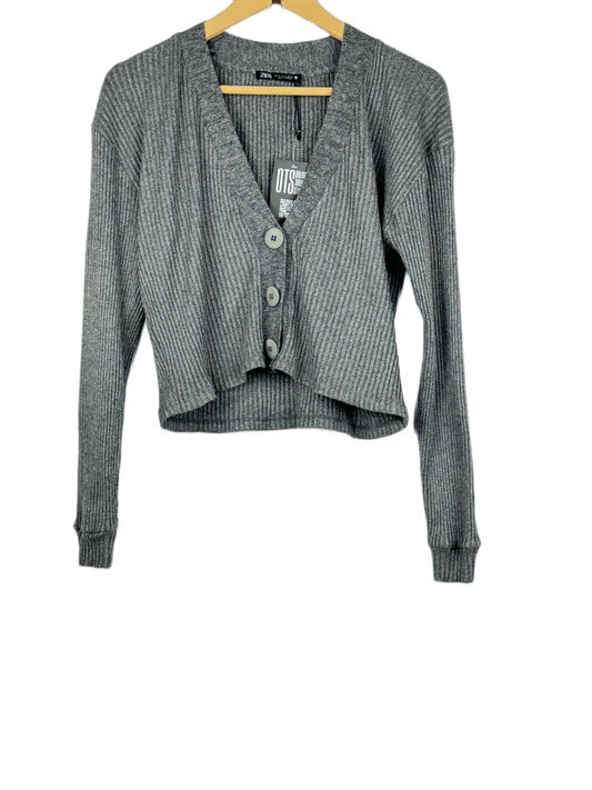 UK Imported secondhand Winter Crop Tops - Zara brand, Grey Viscose, Premium Plus condition, for Women - Online Thrift Store Peshawar Pakistan