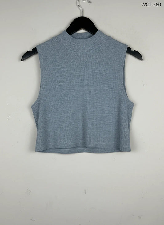 Shop Premium Winter Crop Tops by Sparkle & Fade | Preloved Branded Clothes | Grey Cotton | Women | OTS Thrift Store Karachi Pakistan