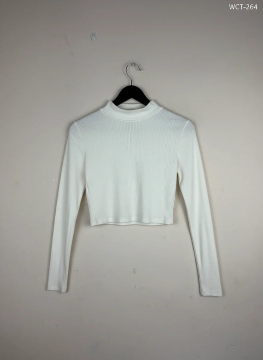 Secondhand Branded Winter Crop Tops by Primark, OffWhite Polyester fabric, Premium condition, for Women - Online Thrift Shop Lahore Pakistan