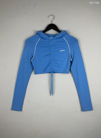 Light Blue Winter Crop Top by BO+TEE (WCT-265)