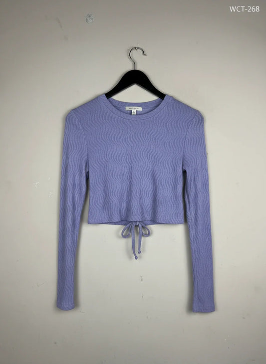 UK Imported secondhand Winter Crop Tops - Primark brand, Purple Viscose, Premium condition, for Women - Online Thrift Store Islamabad Pakistan