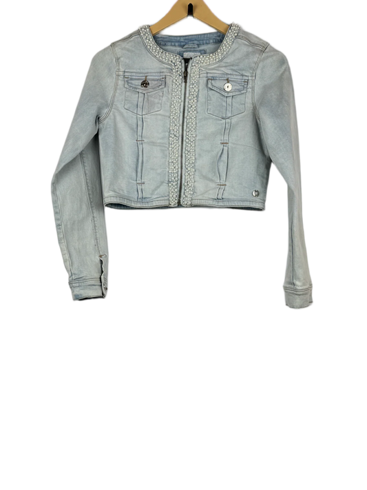 Winter Crop Tops | Milla Star | Preloved Branded | SkyBlue Cotton Jeans | Premium | OTS Thrift Store Karachi Pakistan