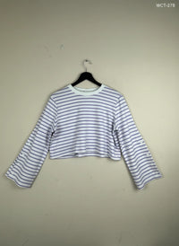 Purple & White Winter Crop Top by Gallery (WCT-278)