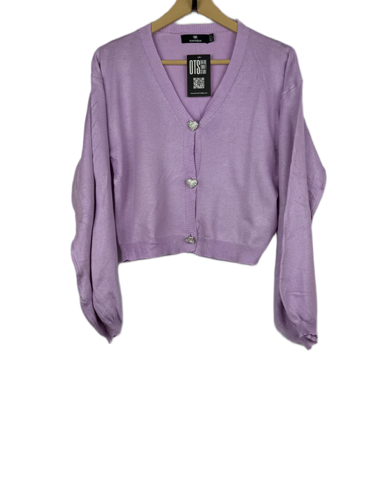 Shop Premium Winter Crop Tops by Heart Break | Preloved Branded Clothes | Purple Polyester | Women | OTS Thrift Store Islamabad Pakistan