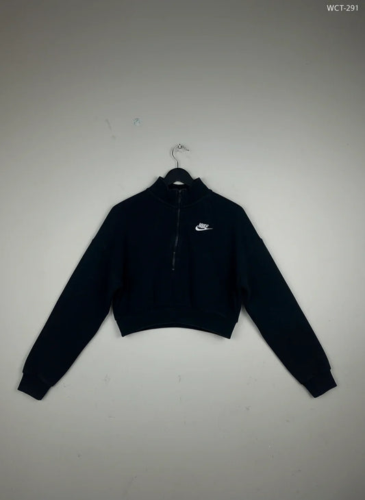 Winter Crop Tops | Nike | Preloved Branded | Black Cotton | Excellent | OTS Thrift Store Lahore Pakistan