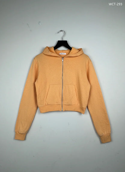 Preloved Excellent Winter Crop Tops by H&M, Orange Cotton for Women - OTS Thrift Shop Peshawar Pakistan