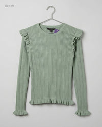 George (WCT-314) Ruffled Ribbed Knit Top