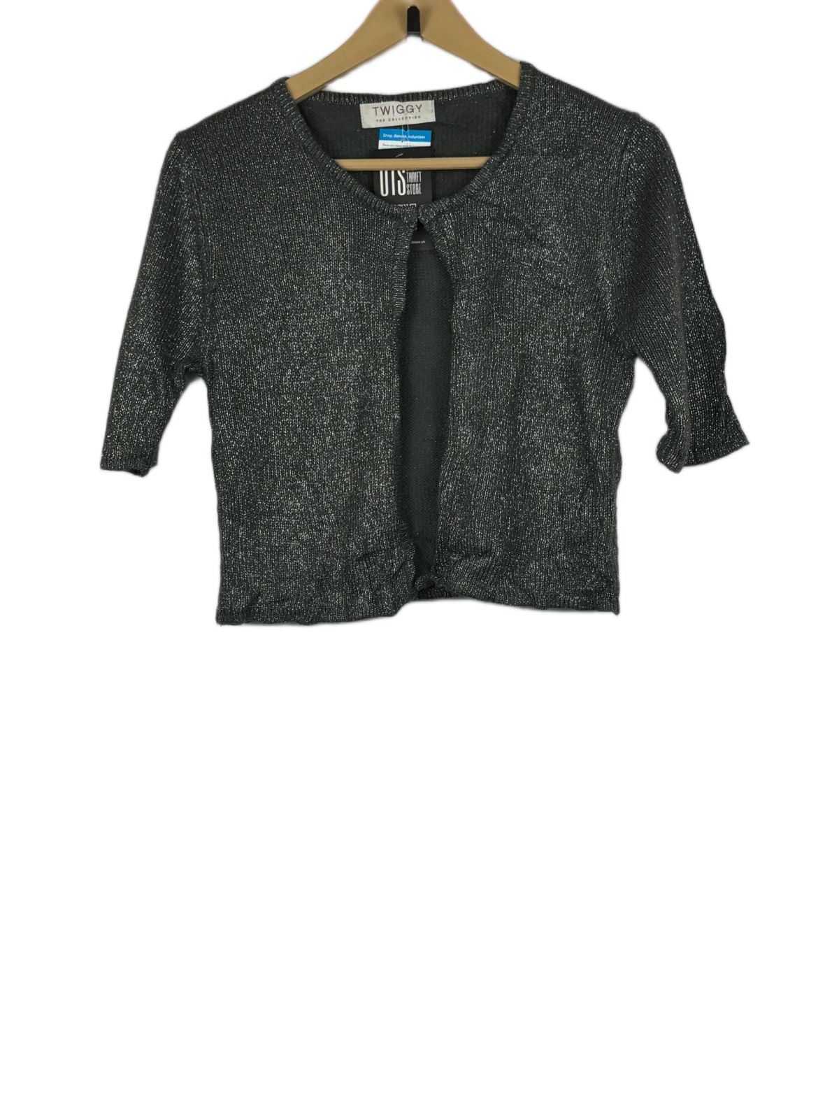 Winter Crop Tops | Twiggy | Preloved Branded | Grey Acrylic | Premium | OTS Thrift Store Islamabad Pakistan