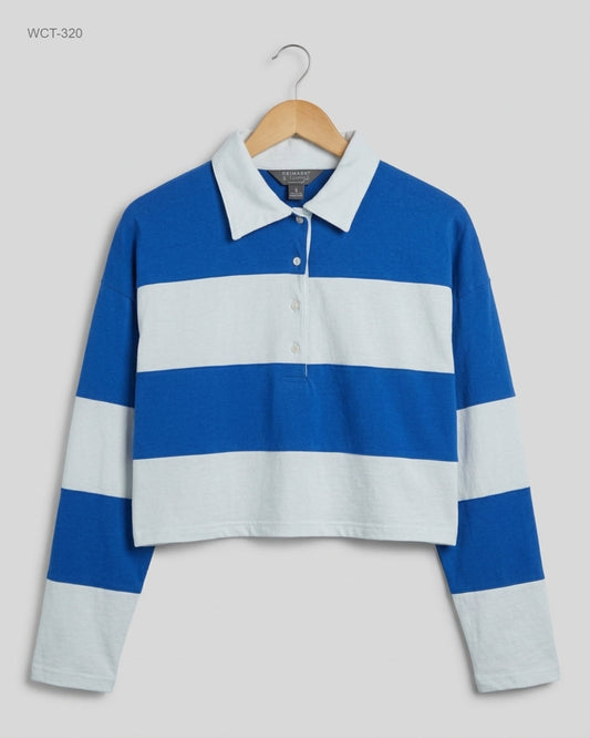 Winter Crop Tops | Primark | Preloved Branded | BLUE&WHITE Cotton | Premium | OTS Thrift Store Karachi Pakistan