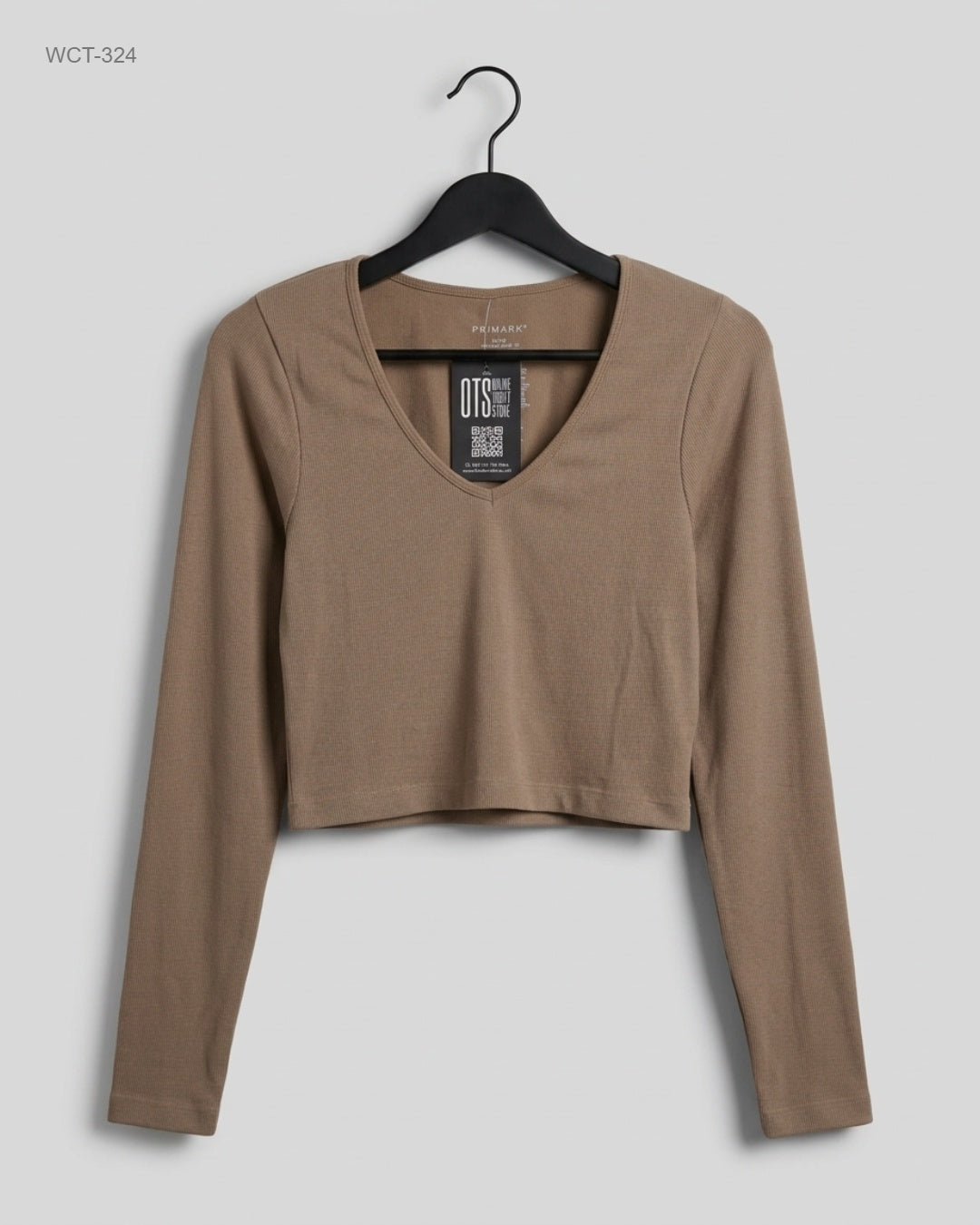 Primark (WCT-324) Ribbed V-Neck Crop Top