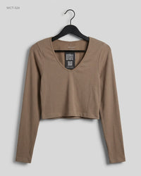 Primark (WCT-324) Ribbed V-Neck Crop Top
