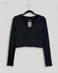 Shein (WCT-325) Surplice Ribbed Crop Top