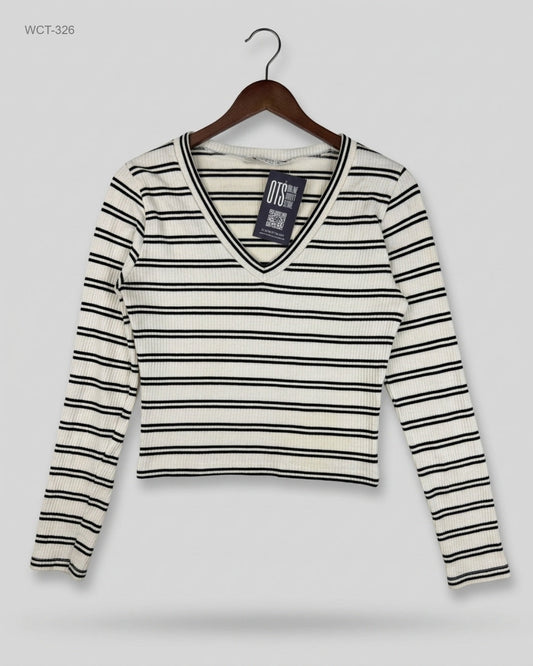 Winter Crop Tops | Miss Selfridge | Preloved Branded | Black & White Cotton | Excellent | OTS Thrift Store Peshawar Pakistan
