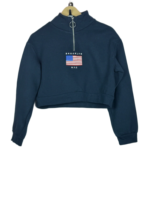 Winter Crop Tops | H&M | Preloved Branded | Blue Cotton | Premium | OTS Thrift Store Karachi Pakistan