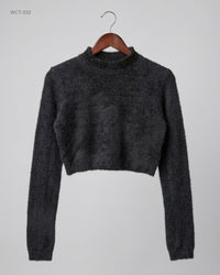 Shein (WCT-332) Cropped Eyelash Knit Sweater